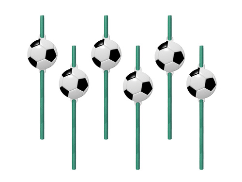 Drinking straws Football Party - 6 pcs