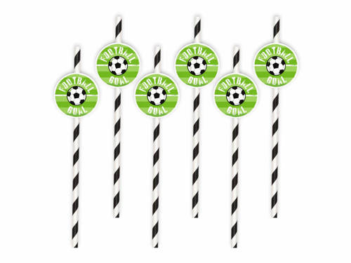 Drinking straws Football Party - 6 pcs