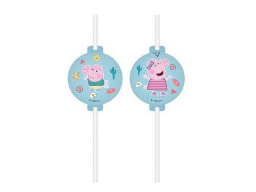 Drinking straws Peppa Pig - 4 pcs