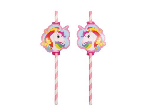 Drinking straws Unicorn - 8 pcs