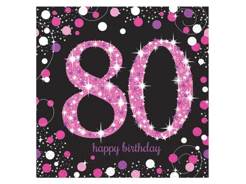 Eightieth birthday napkins - 33cm - 16 pcs.