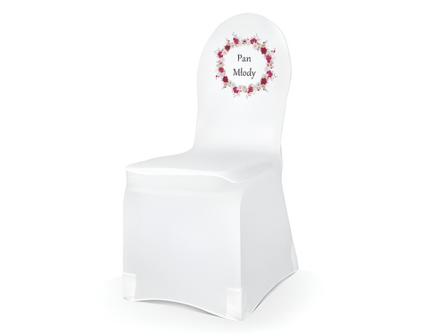 Elastic matt fabric chair cover, white, 1 piece