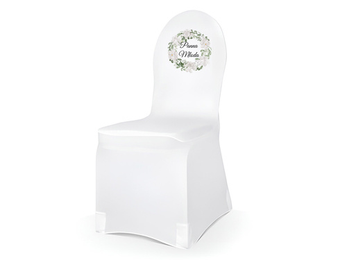 Elastic matt fabric chair cover, white, 1 piece