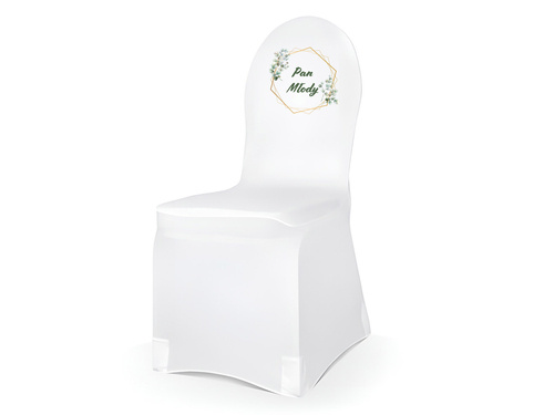 Elastic matt fabric chair cover, white, 1 piece