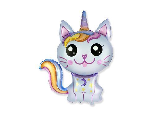 Foil Balloon Magic Cat blue - 88 x 73 cm