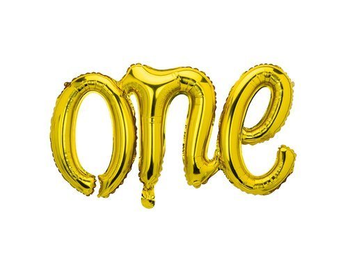 Foil Balloon "One" Gold 66 x 37 cm - 1 pc