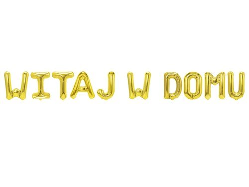 Foil Balloon "Witaj w domu" Gold 40 cm - 1 pc