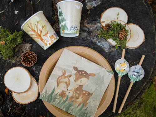 Forest Animals Paper Cups - 250 ml - 6 pcs