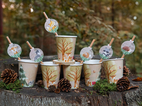 Forest Animals Paper Cups - 250 ml - 6 pcs