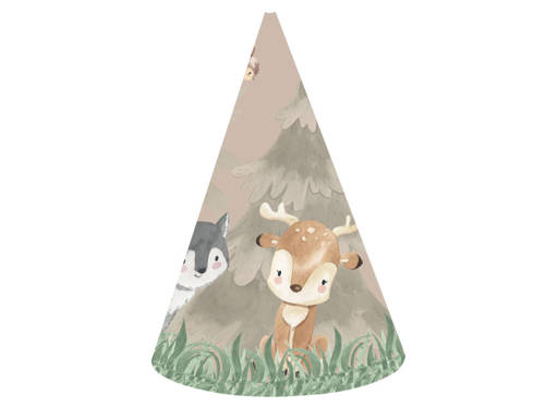 Forest Animals Party Hats - 6 pcs