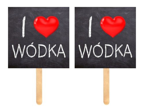 Foto rekwizyty I love wódka - 2 szt.