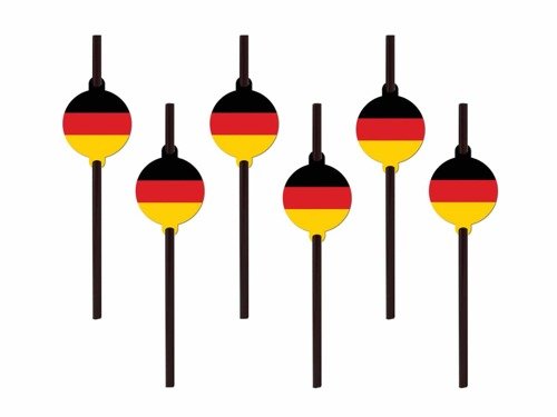 German flag straws - 6 pcs