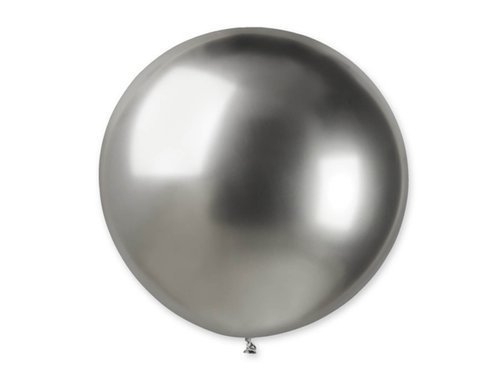 Giant Balloon 80cm diameter - glossy silver