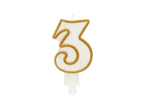 Glitter Gold Candle no 3 - 1 pc