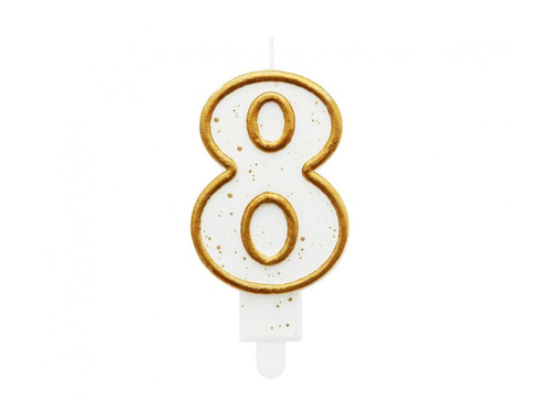 Glitter Gold Candle no 8 - 1 pc