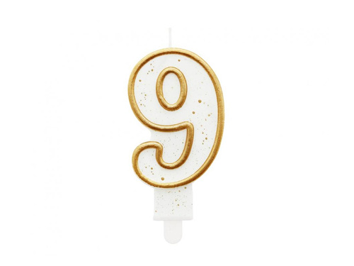 Glitter Gold Candle no 9 - 1 pc