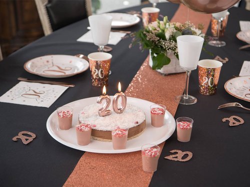 Glitter table runner rose gold