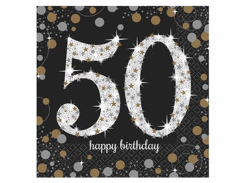 Gold Celebration 50th Luncheon Napkins 33cm - 16 pcs