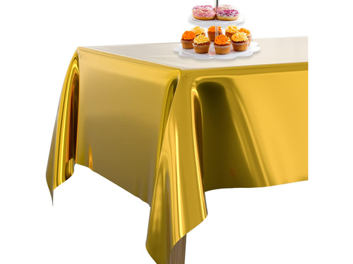 Gold Foil Plastic Table Cover - 137 x 183 cm