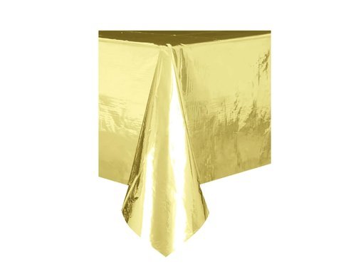 Gold Foil Plastic Table Cover - 137 x 274 cm