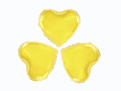 Gold Heart Foil Balloon - 23 cm - 3 pc