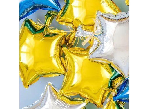 Gold Stars Foil Balloon - 23 cm - 3 pc