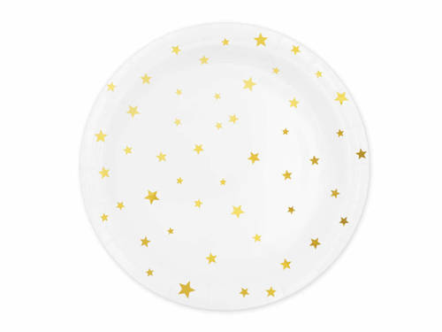 Gold Stars Paper Plates - 23 cm - 6 pcs