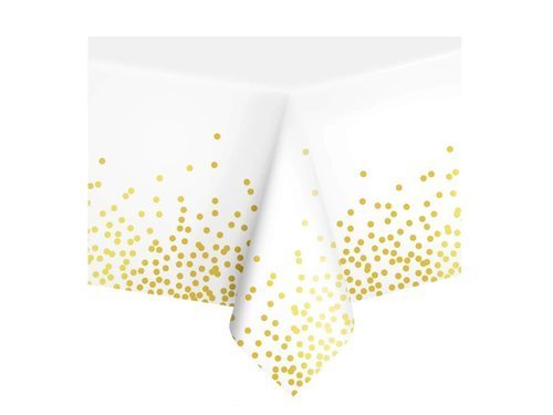 Gold dots tablecover - 137x274 cm - 1 pc