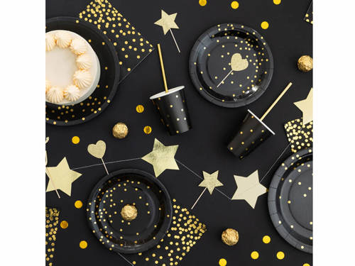 Gold foil dots beverage napkins - 33 cm - 10 pcs