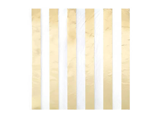 Gold foil stripes lunch napkins - 33 cm - 16 pcs