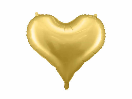 Gold metallic Heart Foil Balloon - 61 cm - 1 pc