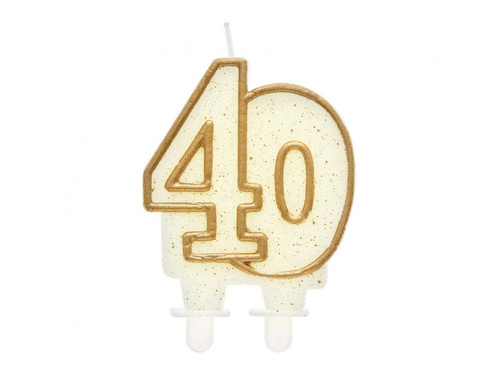 Gold numeral candle 40 - 1 pc