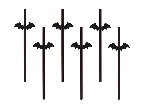 Halloween Bat straws - 6 pcs