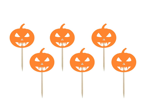 Halloween pumpkin muffin picks - 6 pcs.