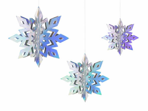 Hanging Snow Flake Decoration - 6 pcs