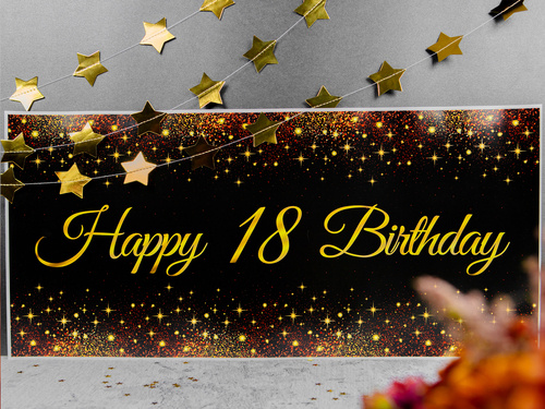 Happy 18 Birthday poster - 70 x 33 cm