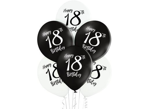 Happy 18th birthday pastel balloons - 12" - 6 pcs