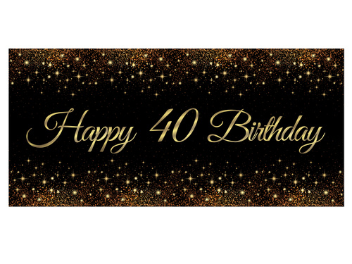 Happy 40 Birthday poster - 70 x 33 cm