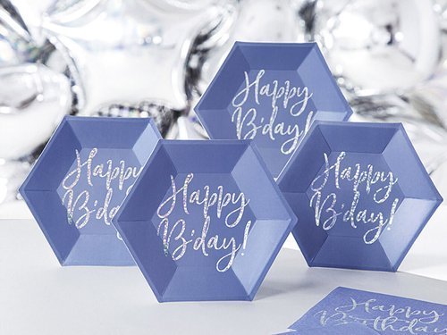 Happy B'day Plates - 20 cm - 6 pcs