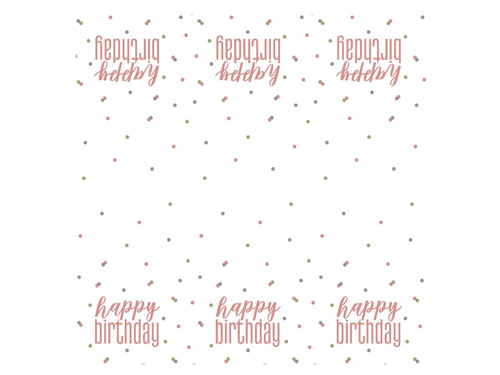 Happy Birthday Plastic Tablecover - 137x213 cm - 1 pc