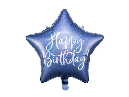 Happy Birthday Star Foil Balloon - 40 cm - 1 pc