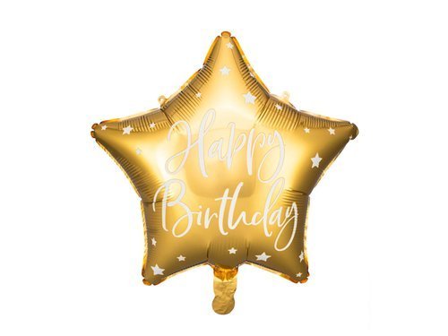 Happy Birthday Star Foil Balloon - 40 cm - 1 pc