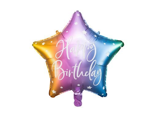 Happy Birthday Star Foil Balloon - 40 cm - 1 pc