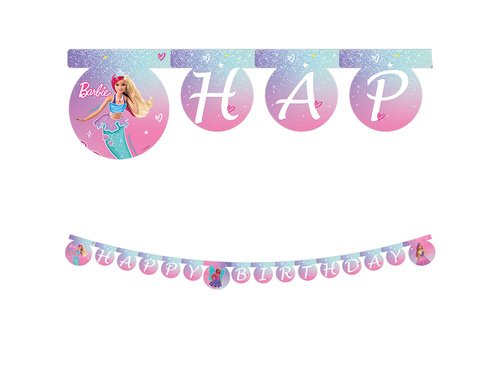 Happy Birthday banner Barbie Fantasy - 1 pc