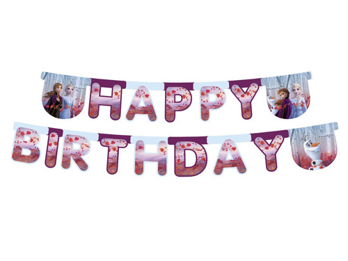 Happy Birthday die-cut banner Frozen 2 - 230 cm - 1 pc