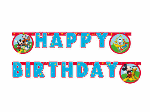 Happy Birthday die-cut banner Mickey - 1 pc