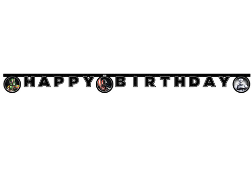 Happy Birthday die-cut banner Star Wars - 1 pc