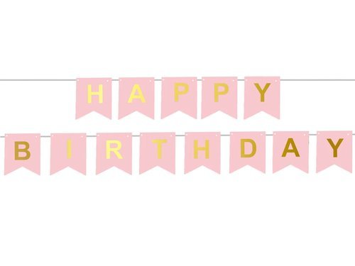 Happy Birthday flag banner - 190 cm - 1 pc