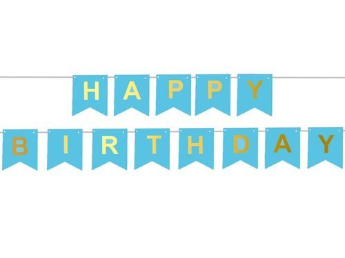 Happy Birthday flag banner - 190 cm - 1 pc