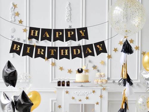 Happy Birthday flag banner - 250 cm - 1 pc